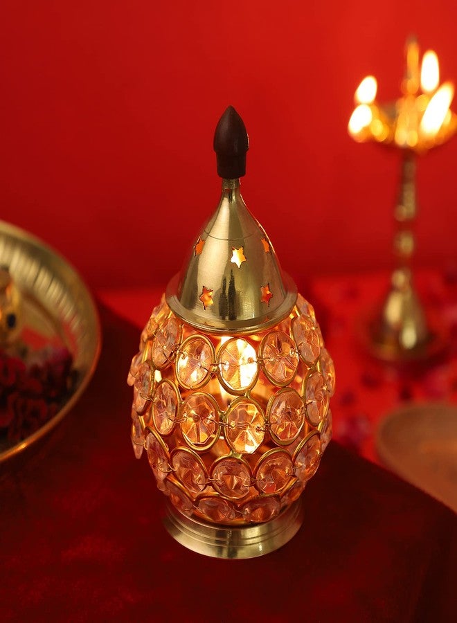 Hashcart Decorative Crystal Brass Akhand Diya - Image 5